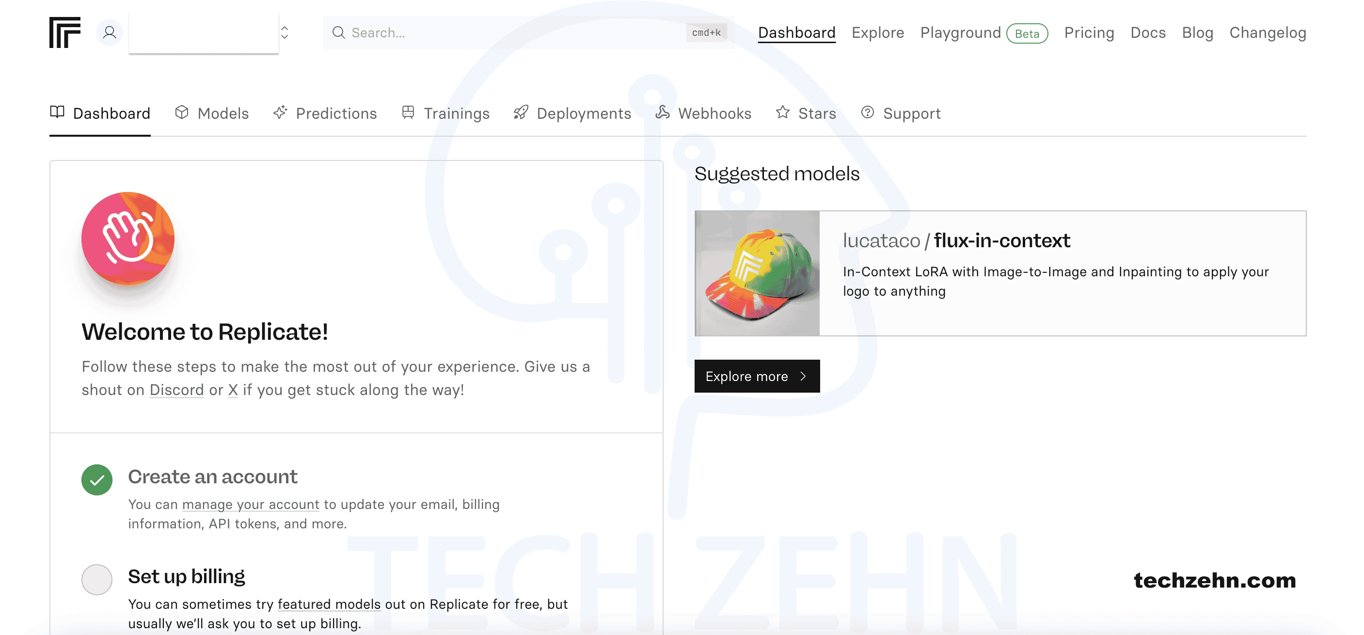 برای ساخت مدلهای هوش مصنوعی خودت، کافیست وارد Replicate بشی و داشبوردت رو باز کنی! 🖥️