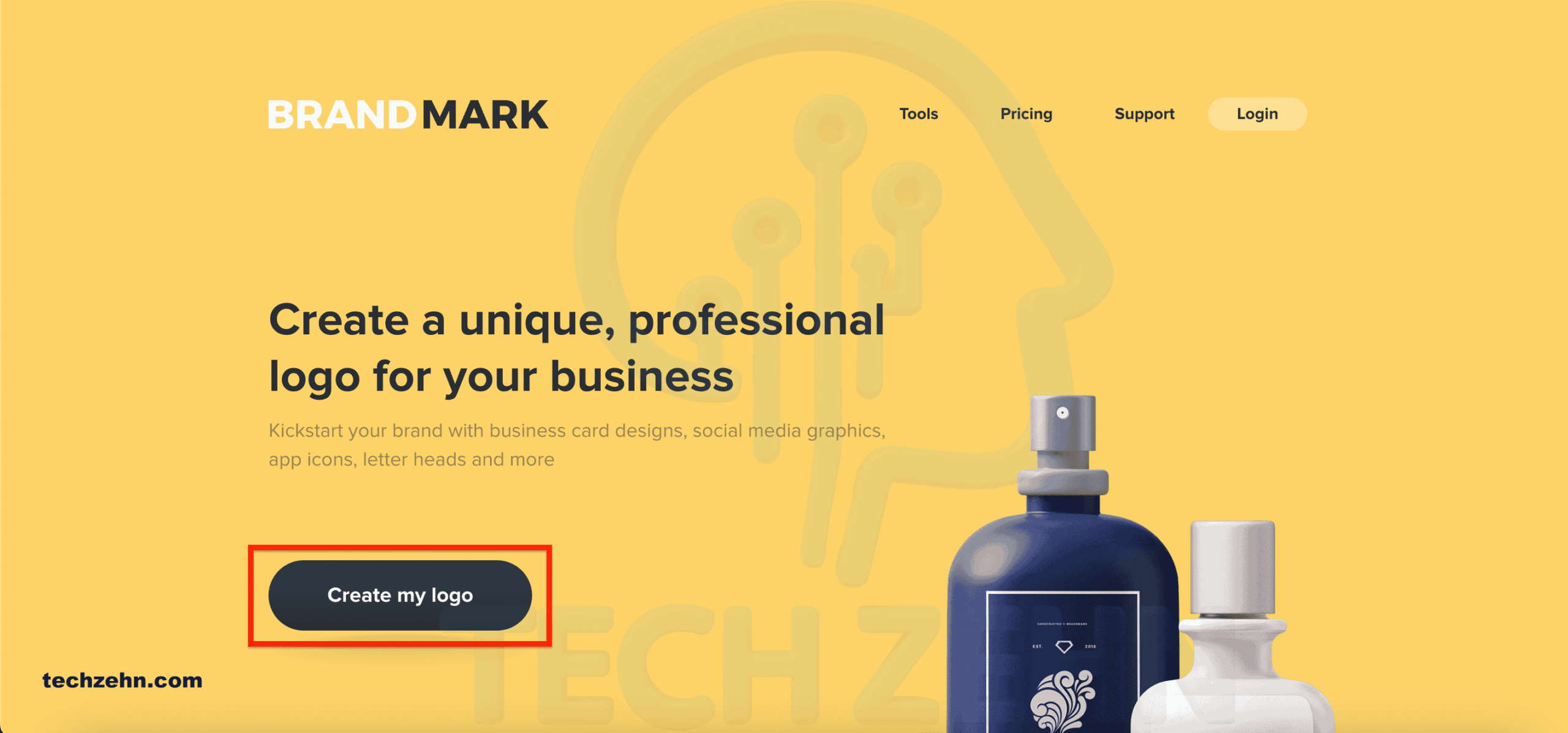 محیط ساده و کاربردی Brandmark برای شروع ساخت لوگو با هوش مصنوعی