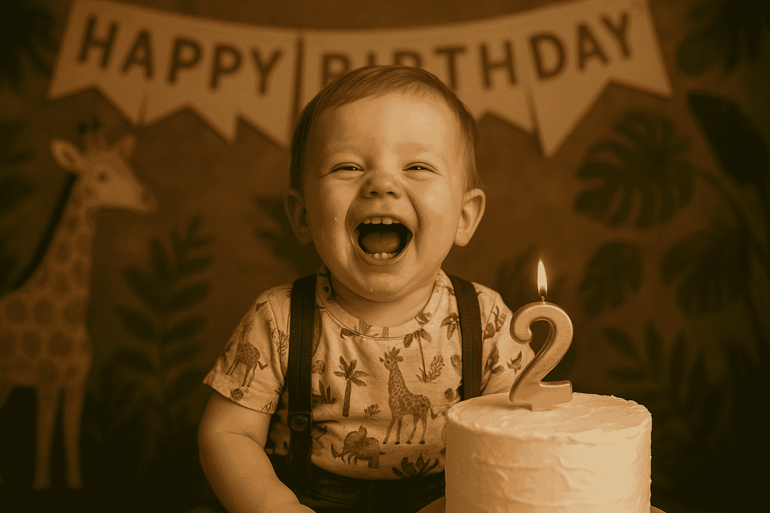 عکس از پرتره تولد دو سالگی به کمک پرامپت تولد با هوش مصنوعی