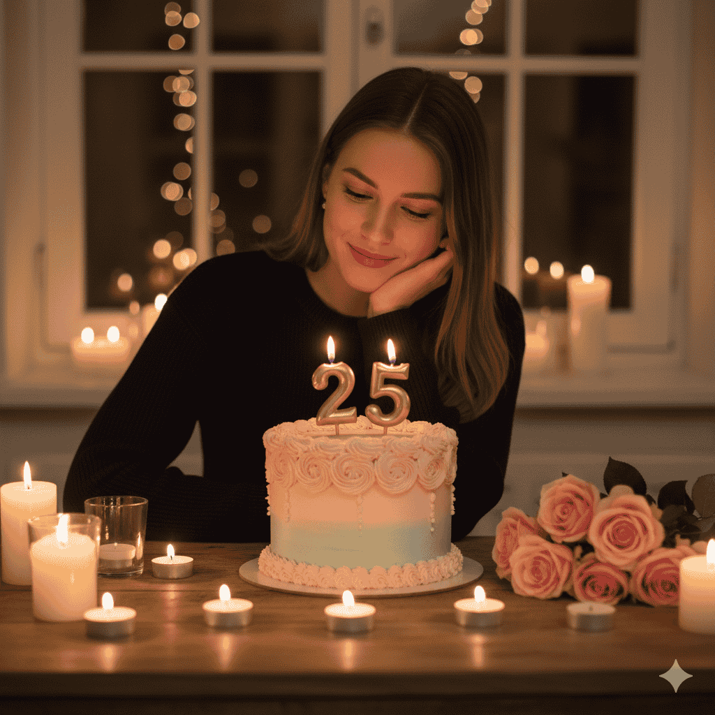 کیک و گل رز با ساخت عکسهای تولد با Gemini