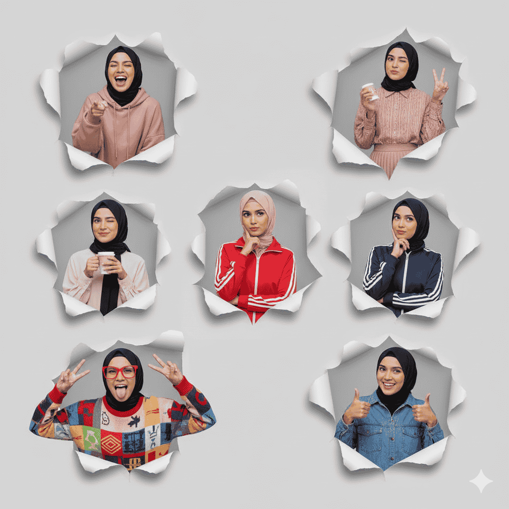 ساخت عکس کلاژ با حجاب در سایت جمینی