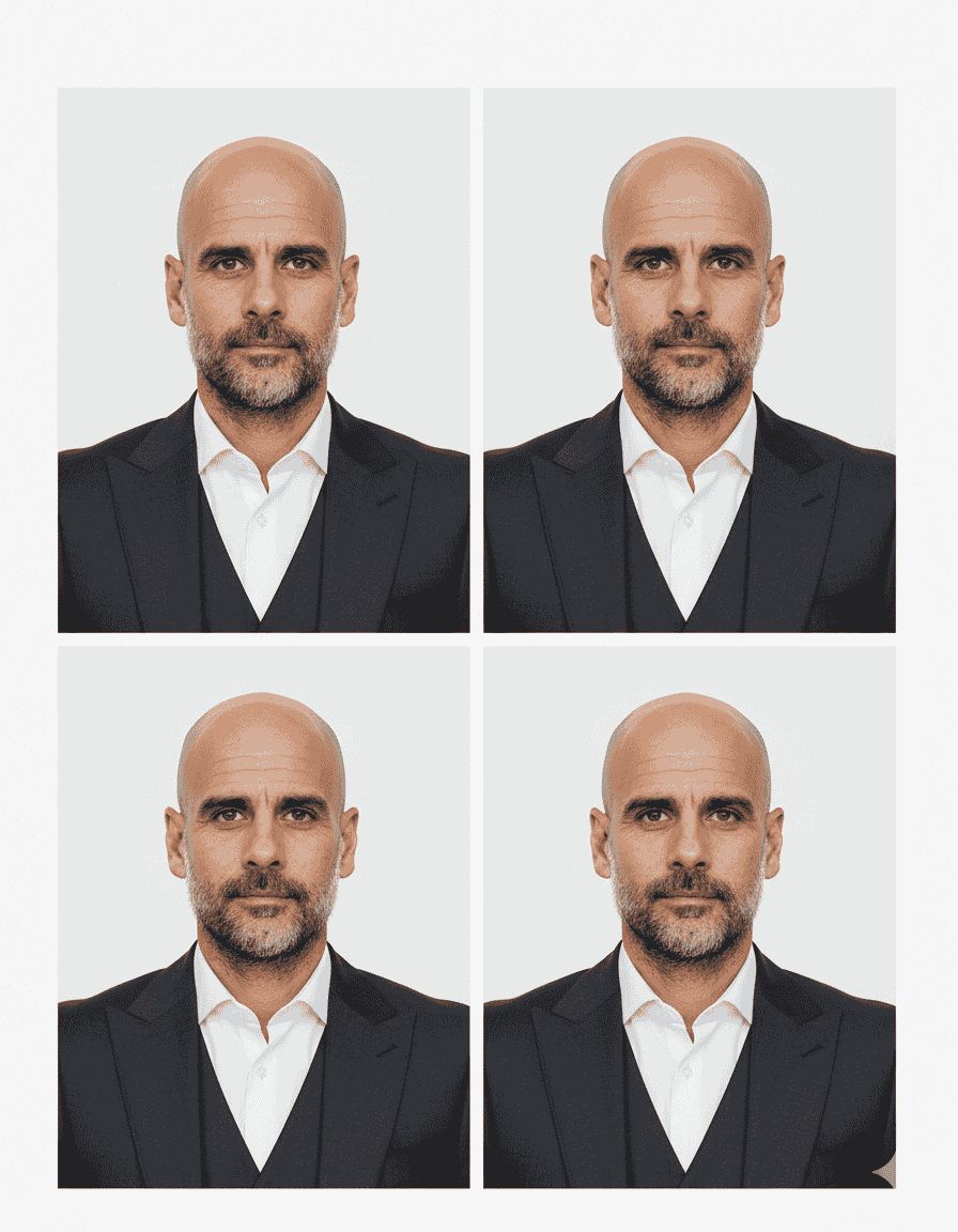 نمونهای از خروجی نهایی: چهار عکس پرسنلی یکسان، آماده برای چاپ.