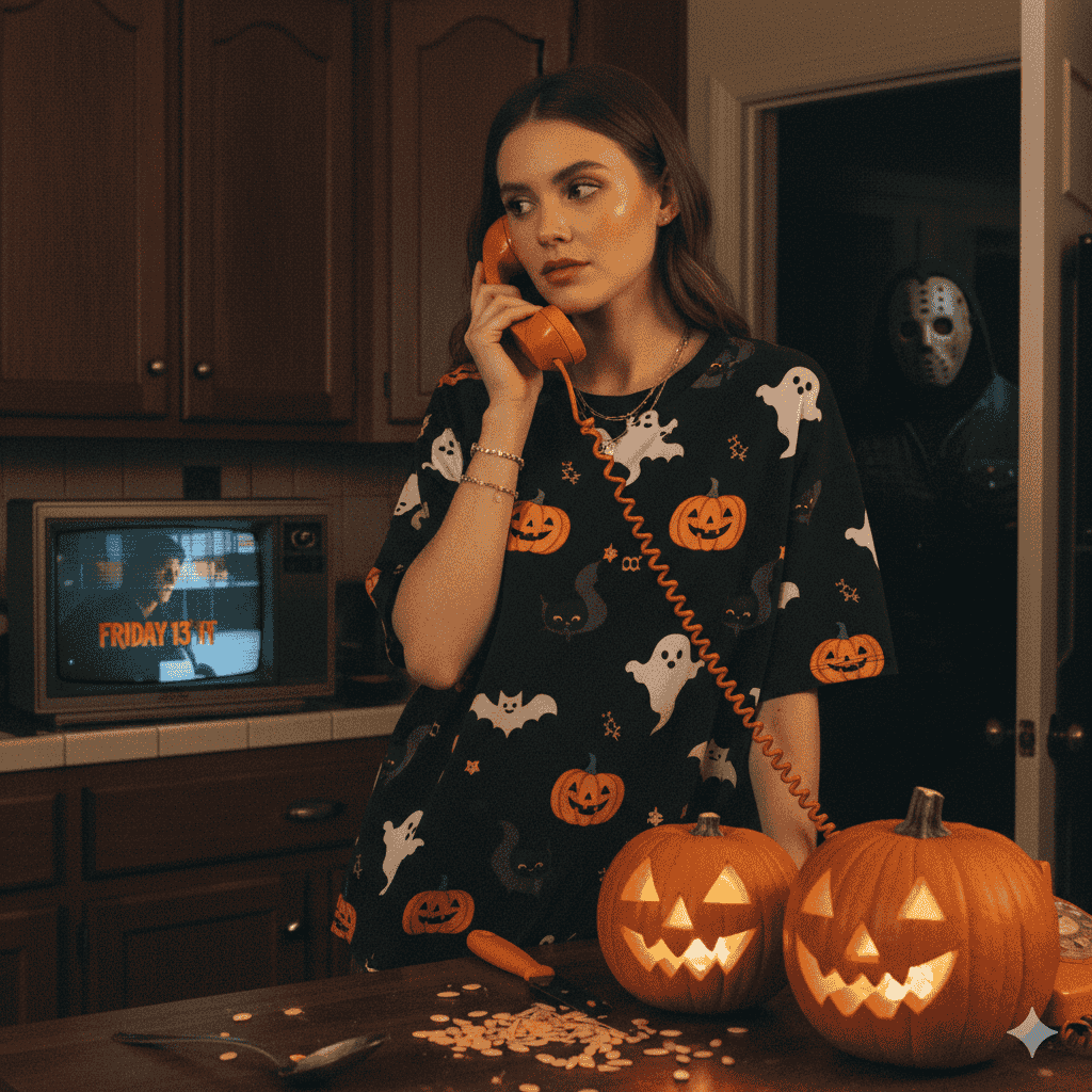 ترکیبی از نوستالژی و ترس در این تصویر، با قدرت ادیت عکس هالووین با هوش مصنوعی خلق شده است.