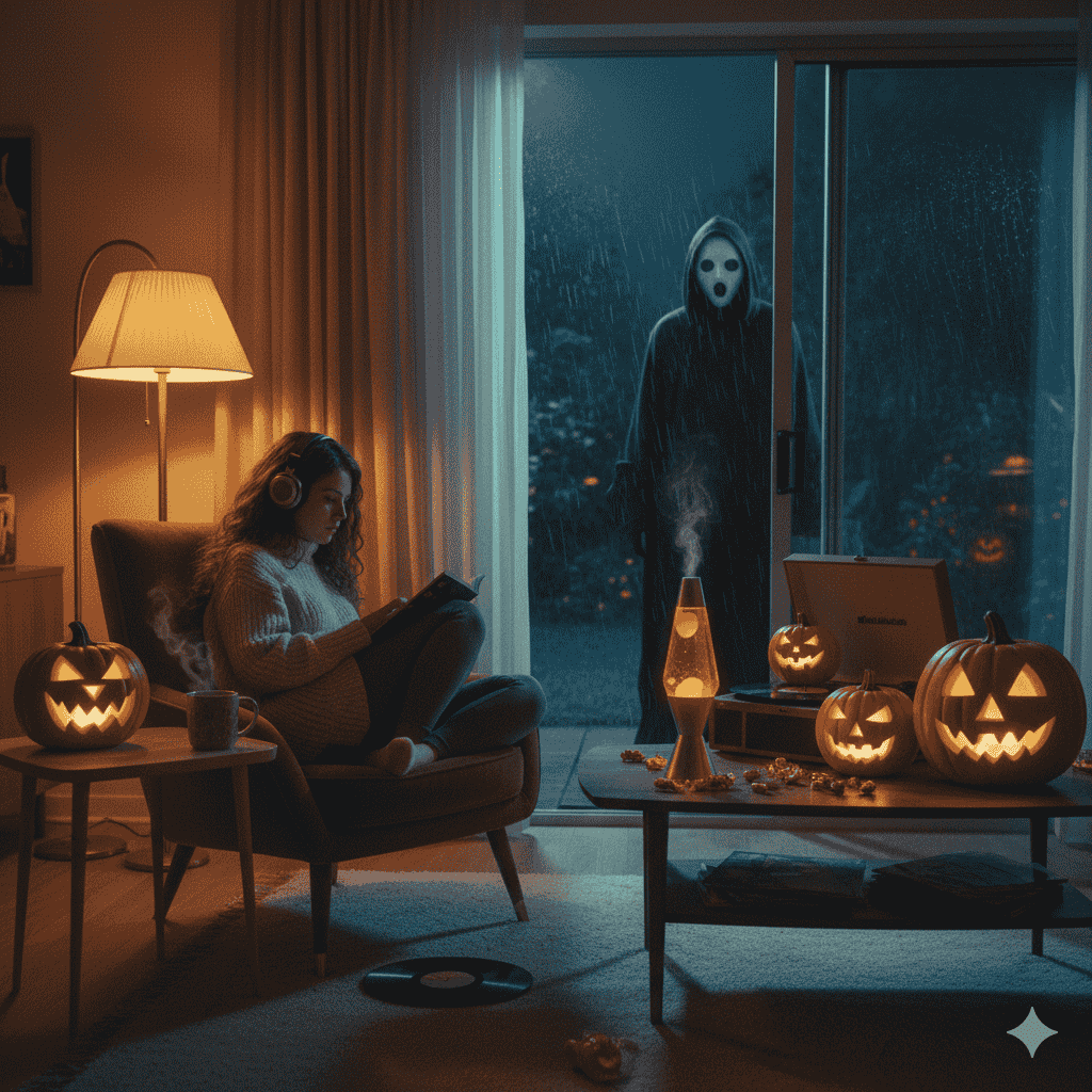این صحنه دلهرهآور هالووین، ساخته شده با قدرت ادیت عکس هالووین با هوش مصنوعی است.