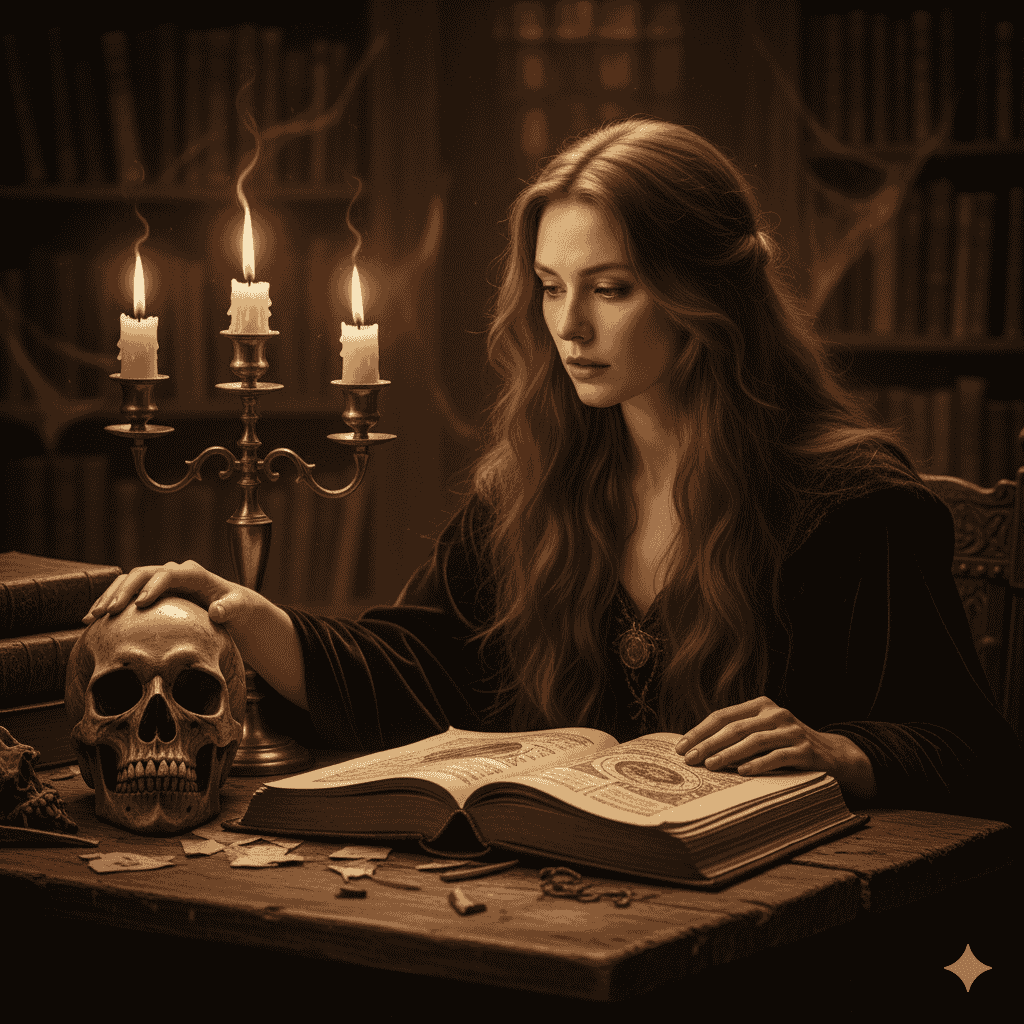 جستجو در اسرار تاریک: با ادیت عکس هالووین با هوش مصنوعی، به کتابخانهای باستانی سفر کنید.