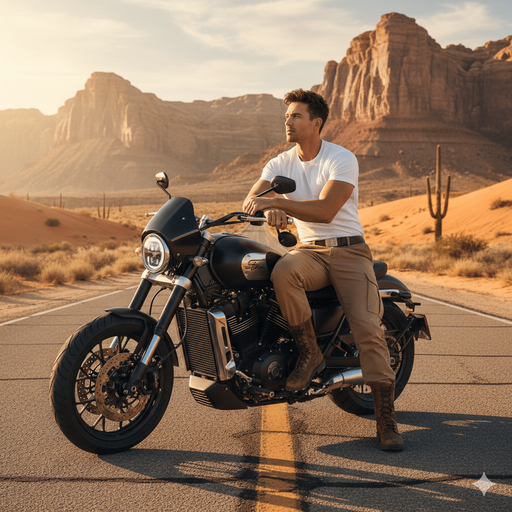 طراحی عکس با موتور در کویر با سایت Gemini