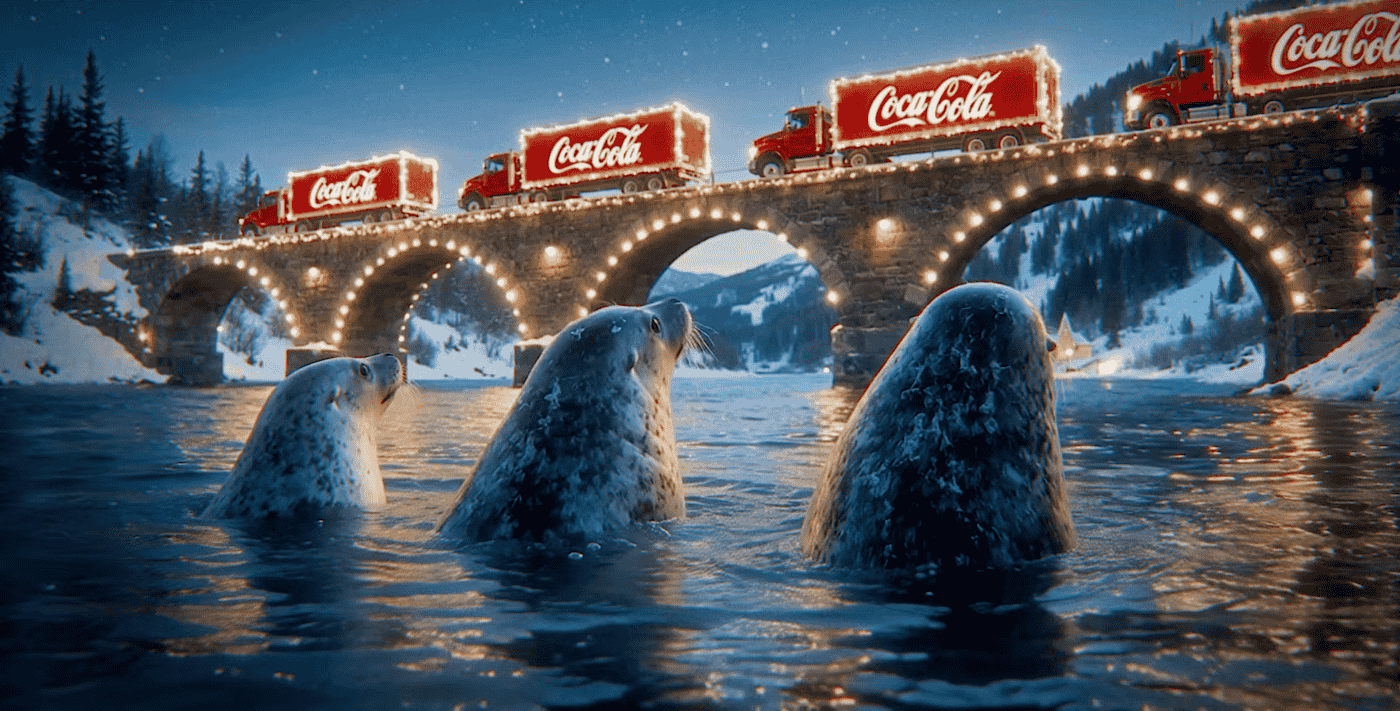 تبلیغات هوش مصنوعی کوکاکولا امسال با کیفیت بهتر و هزینه کمتر، حال‌وهوای تازه‌ای به کریسمس داده است.