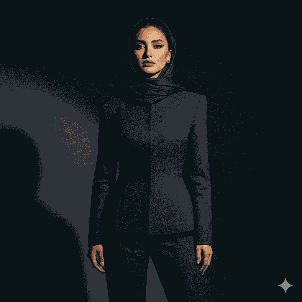 طراحی عکس با کت رسمی زنانه با هوش مصنوعی جمنای