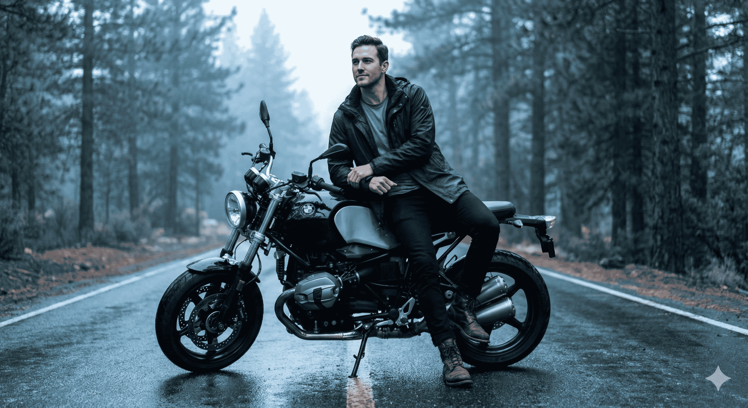 طراحی عکس با موتور در فضای زمستانی با سایت Gemini