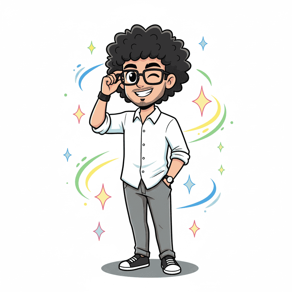 تصویری شاد و پر انرژی! این کارتون جذاب و مدرن با استفاده از قابلیت تبدیل عکس به کارتون با Gemini، به سادگی خلق شده است.