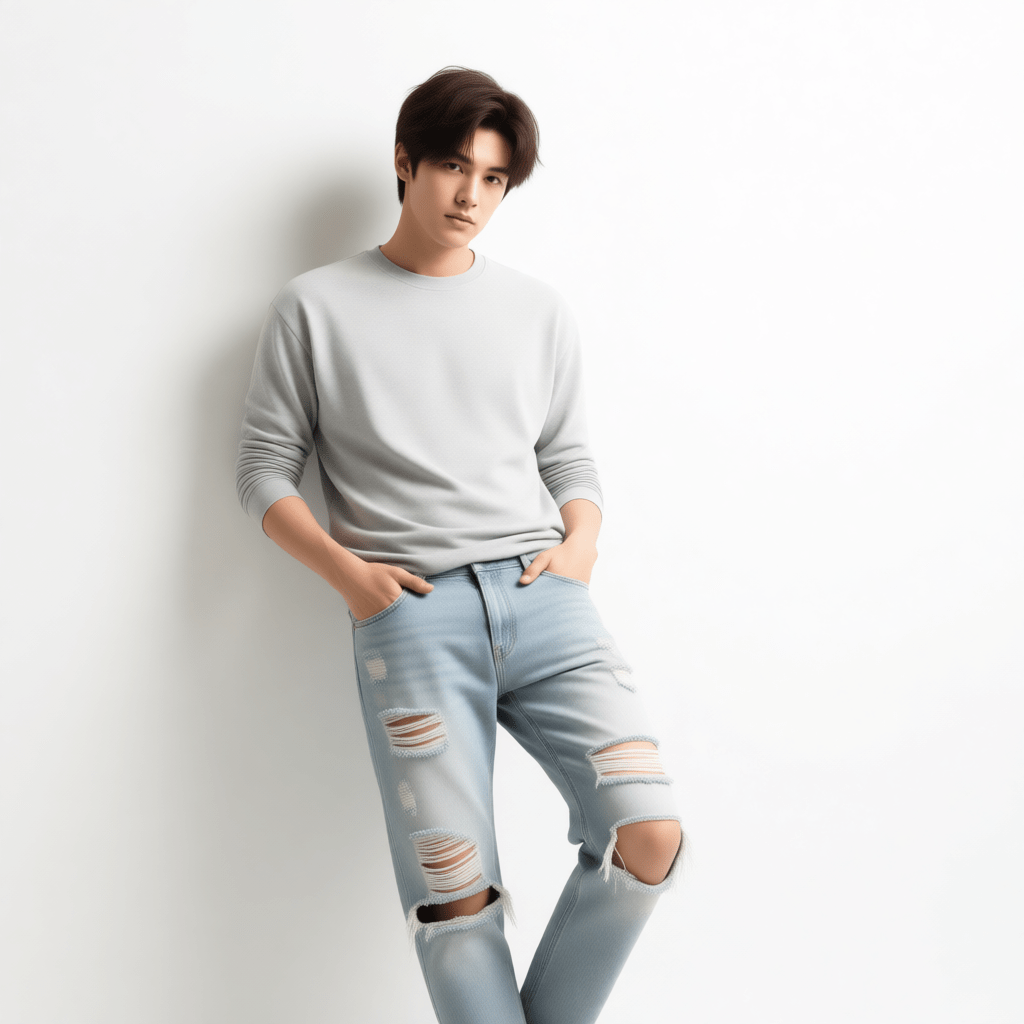 ساخت ژست تکیه به دیوار با پرامپت هوش مصنوعی کوئن