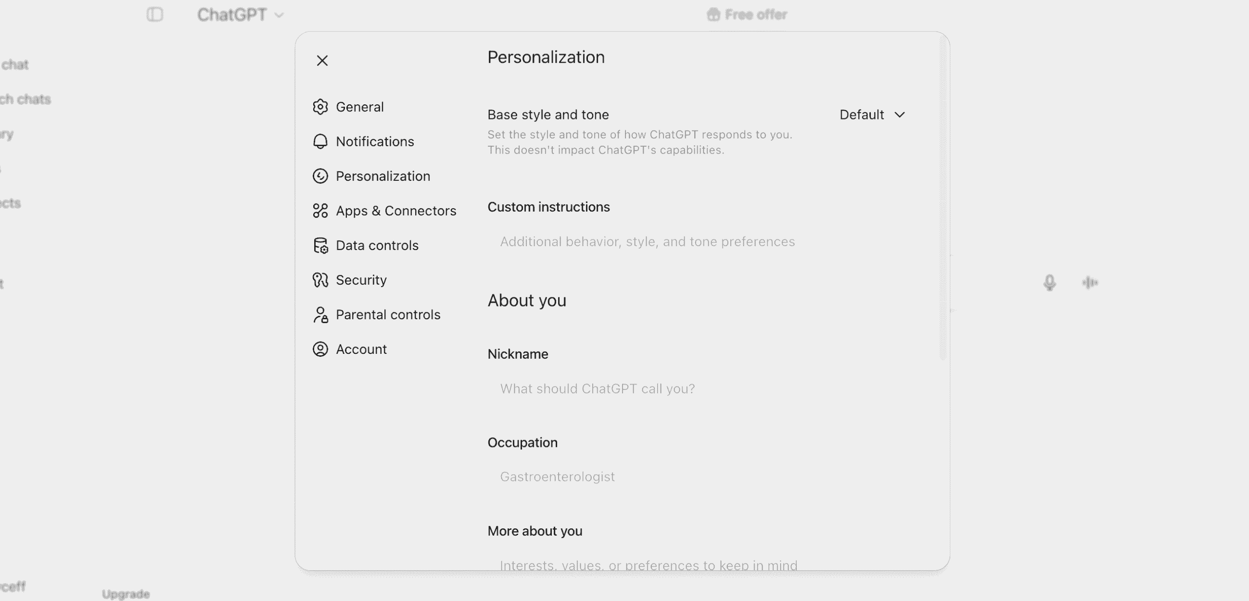 گزینه های شخصی سازی برای دریافتها پاسخهای بهینه از سایت چت جی پی تی فارسی رایگان