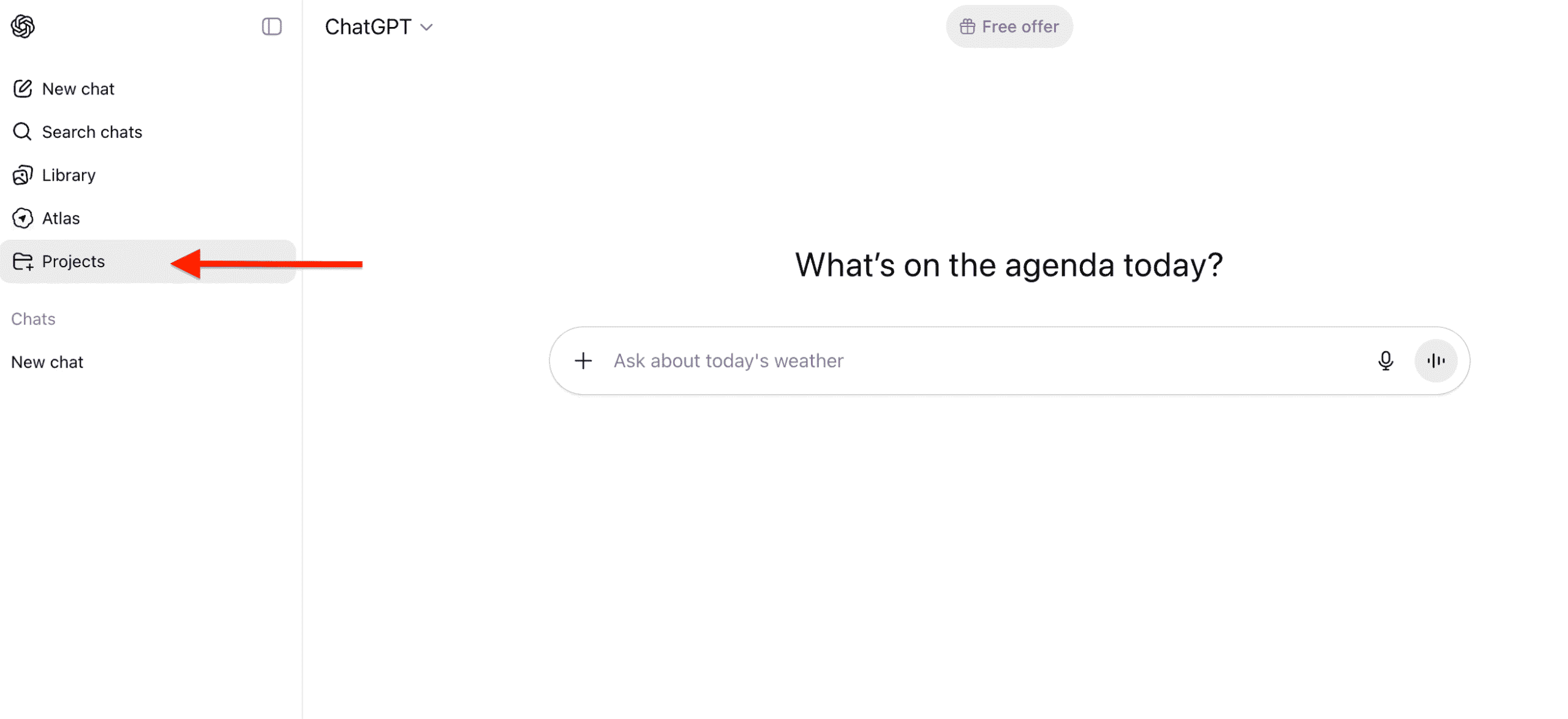 قسمت پروژه ها در سایت چت جی پی تی فارسی آنلاین