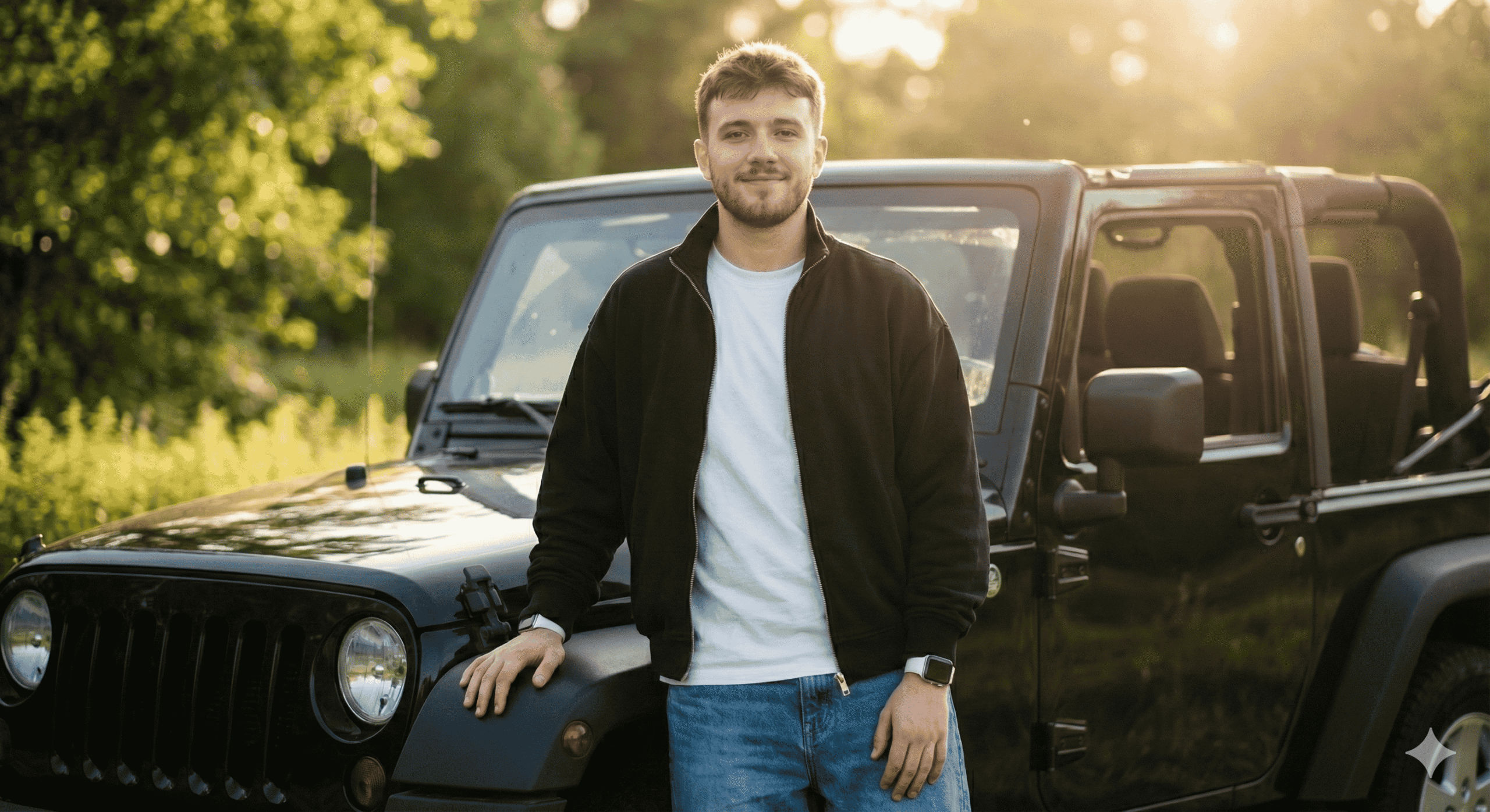 پرتره با نور طبیعی خورشید با پرامپت عکاسی با هوش مصنوعی