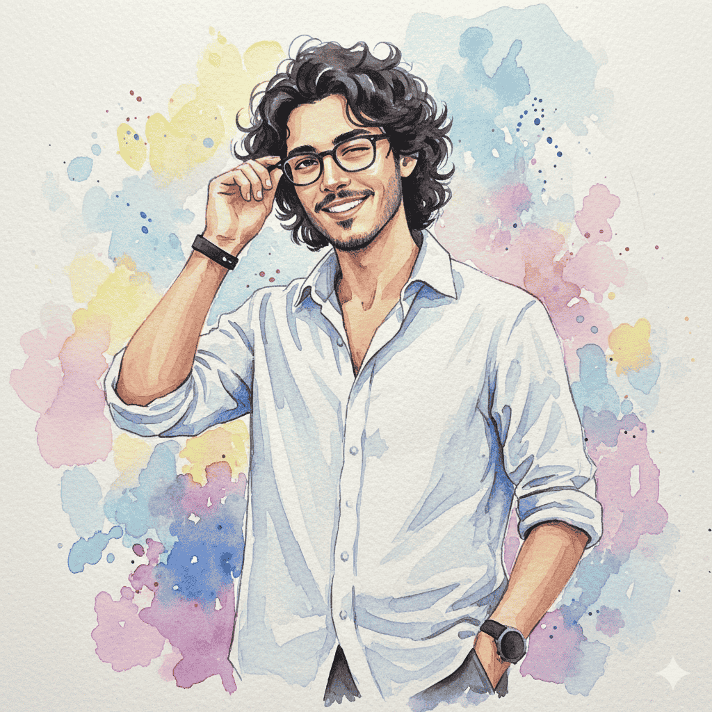 این تصویر زیبا، تبدیل عکس به کارتون با Gemini را نشان می‌دهد که سبکی لطیف و آبرنگی دارد و جلوه‌ای هنری به جزئیات بخشیده است.