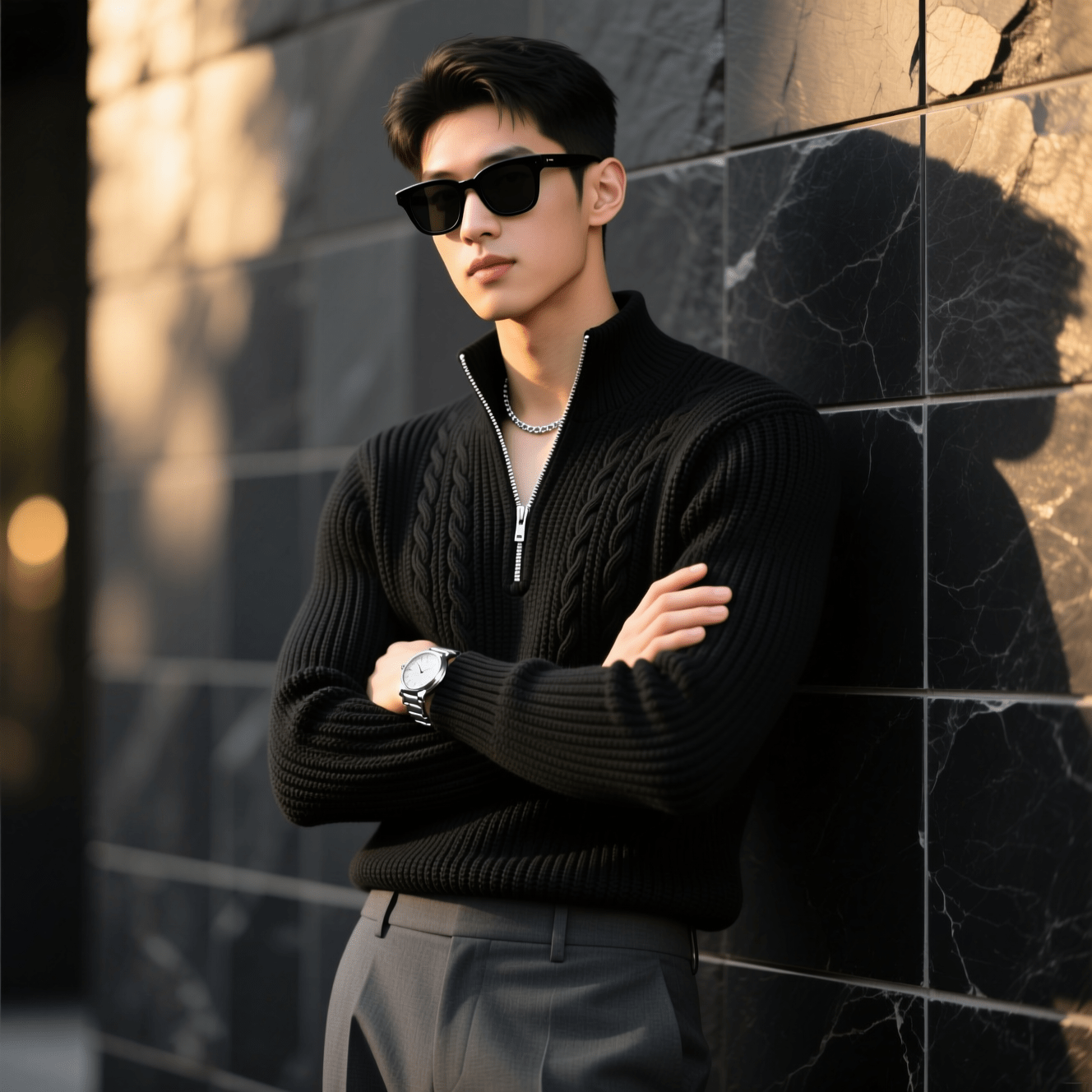 ساخت استایل دست به سینه مدل با سایت Qwen