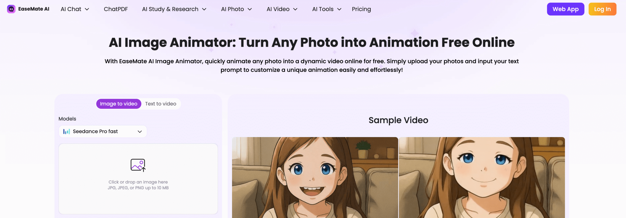 ابزار Easemate برای تبدیل عکس به انیمیشن با استفاده از دستورات متنی.