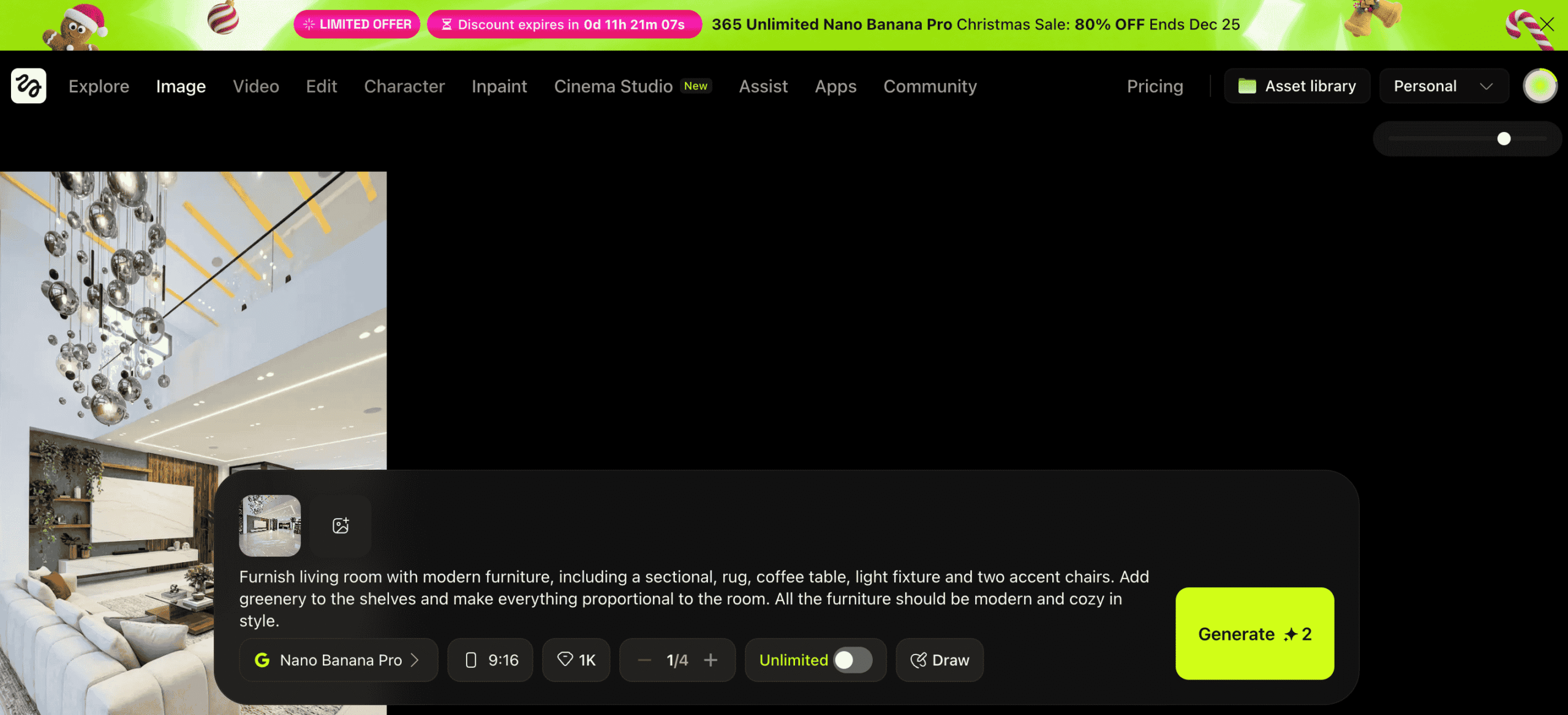 افزودن عکس به برنامه هوش مصنوعی higgsfield و نوشتن پرامپت آن