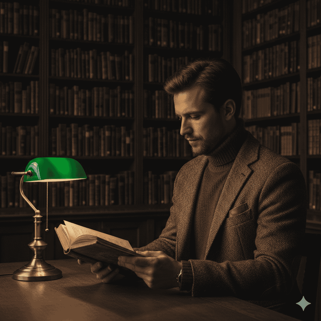 هوش مصنوعی ساخت عکس پروفایل با تم رازآلود و روشنفکرانه.