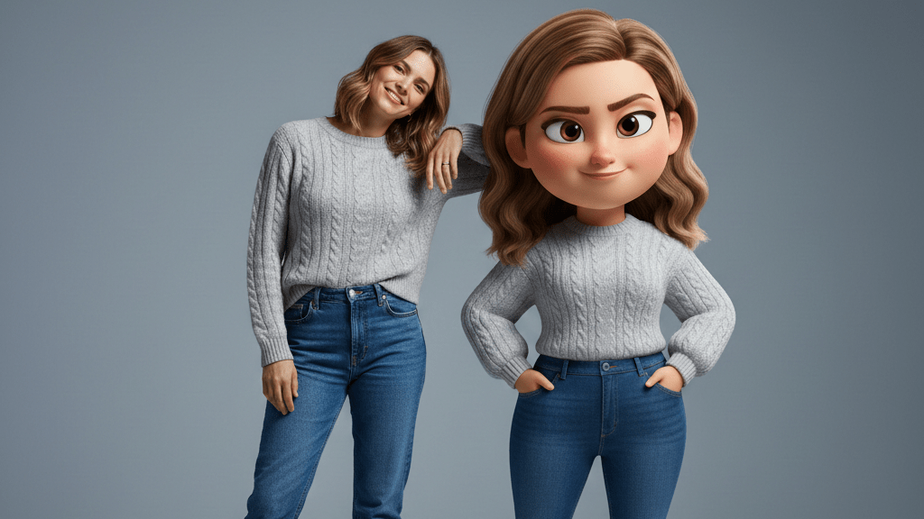 پرامپت برای پرتره‌های ایستاده واقعی و پیکسار با هوش مصنوعی جمنای